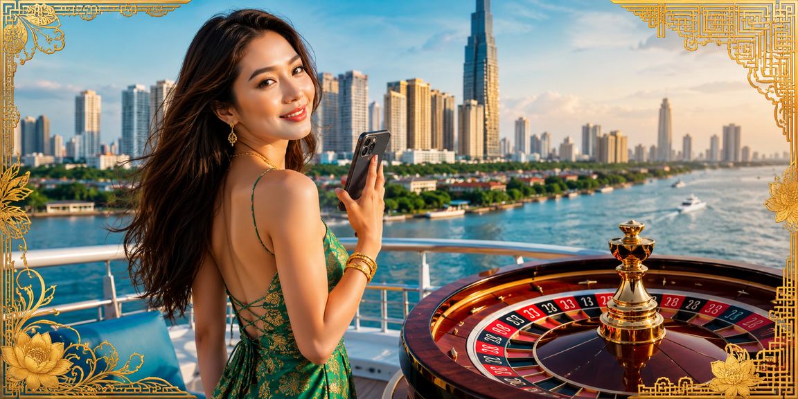 Cô gái tại TP. Hồ Chí Minh trải nghiệm trò chơi roulette trực tuyến qua giao diện tiếng Việt trên điện thoại